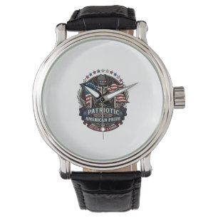 Patriotisk Skelett Cowboy Mörk Patriot Skelett & Armbandsur