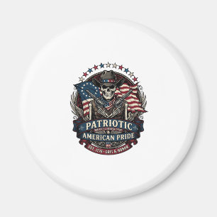 Patriotisk Skelett Cowboy Mörk Patriot Skelett & Magnet