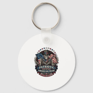 Patriotisk Skelett Cowboy Mörk Patriot Skelett & Nyckelring