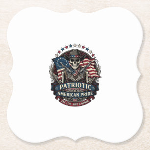 Patriotisk Skelett Cowboy Mörk Patriot Skelett &  Underlägg Papper