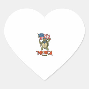 Patriotisk Sköldpadda ‘Merica Vintage Vektor Hjärtformat Klistermärke