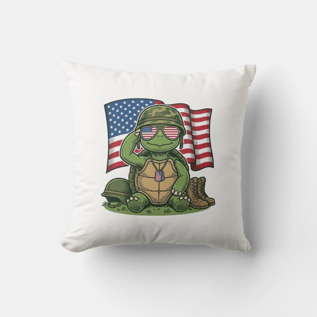 Patriotisk Sköldpadds Hälsning Vektor Design_1 Kudde (Framsida)
