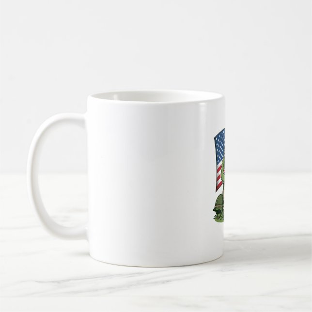 Patriotisk Sköldpadds Hilsen Vektor Design_1 Kaffemugg (Vänster)