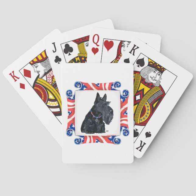 Patriotisk skotsk terrier casinokort (Baksidan)