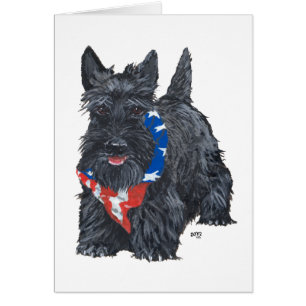 Patriotisk skotsk terrier hälsningskort