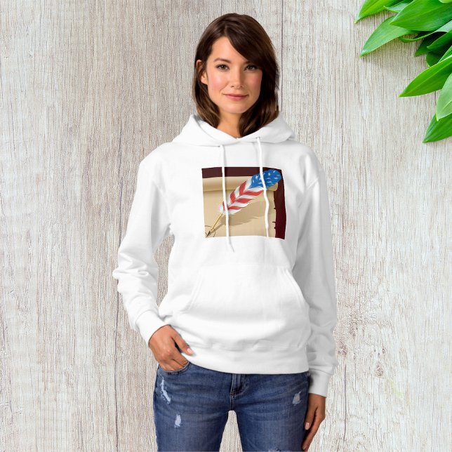 Patriotisk skrivfjäder på antikt papper t shirt (Skapare uppladdad)