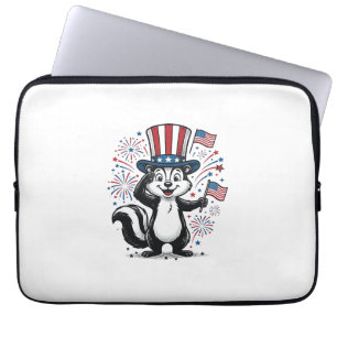 Patriotisk Skunk Vintage Eldshow Grafisk Tröja_1 Laptop Fodral