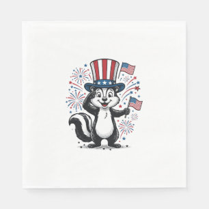 Patriotisk Skunk Vintage Eldshow Grafisk Tröja_1 Pappersservett