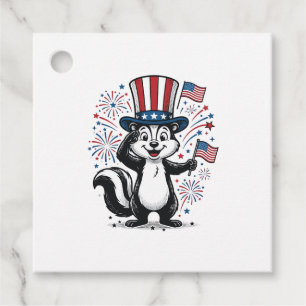 Patriotisk Skunk Vintage Fyrverkeri Grafisk Tröja_ Gåvor Etiketter