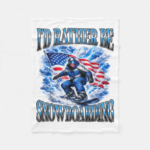 Patriotisk snowboard amerikansk flagga vintersport fleecefilt