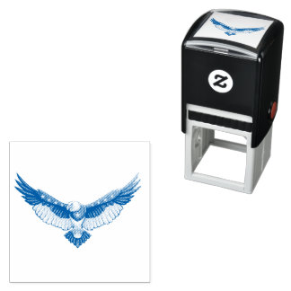 Patriotisk Soaring Eagle-grafik – Röd Vit Självfärgande Stämpel