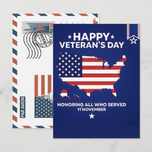 Patriotisk soldat med amerikansk flagga brevkort helg vykort
