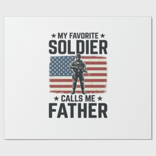 Patriotisk Soldat Pappa Vintage Vector Tröja Desi Presentpapper