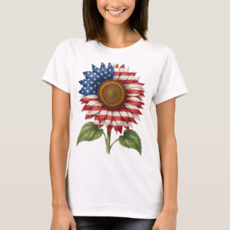 Patriotisk solros  t shirt