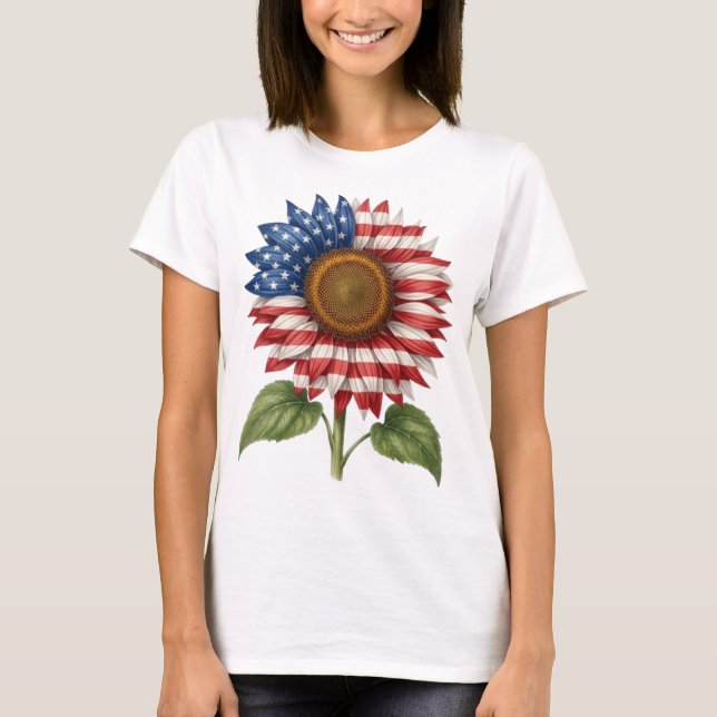 Patriotisk solros  t shirt (Framsida)
