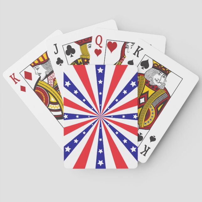 Patriotisk solstrålning casinokort (Baksidan)