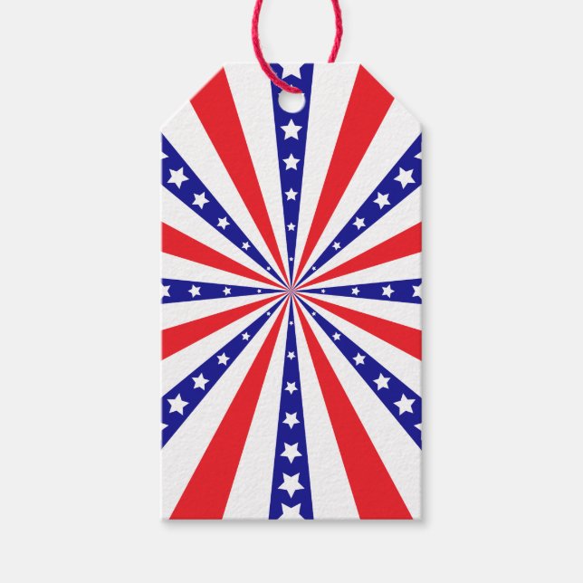 Patriotisk solstrålning presentetikett (Framsidan)