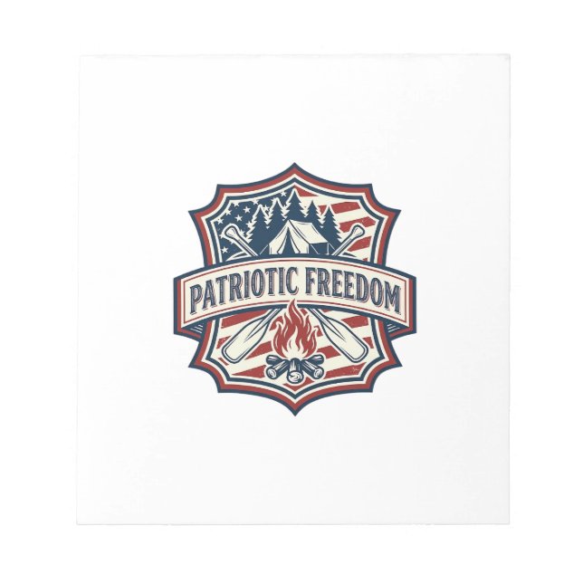 Patriotisk sommarlägeranda Vector Graphic Tee_1 Anteckningsblock (Framsida)