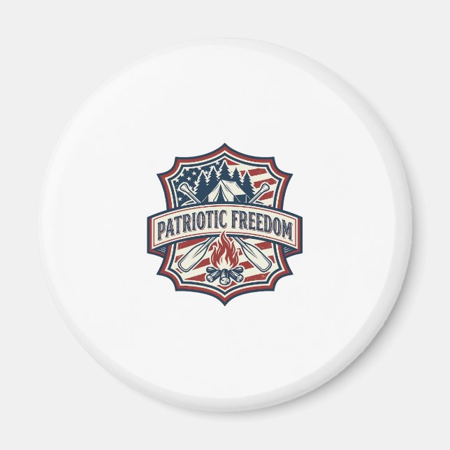 Patriotisk sommarlägeranda Vector Graphic Tee_1 Magnet (Framsidan)