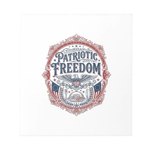 Patriotisk söndagsbrunch Vector Graphic Tee_1 Anteckningsblock (Framsida)