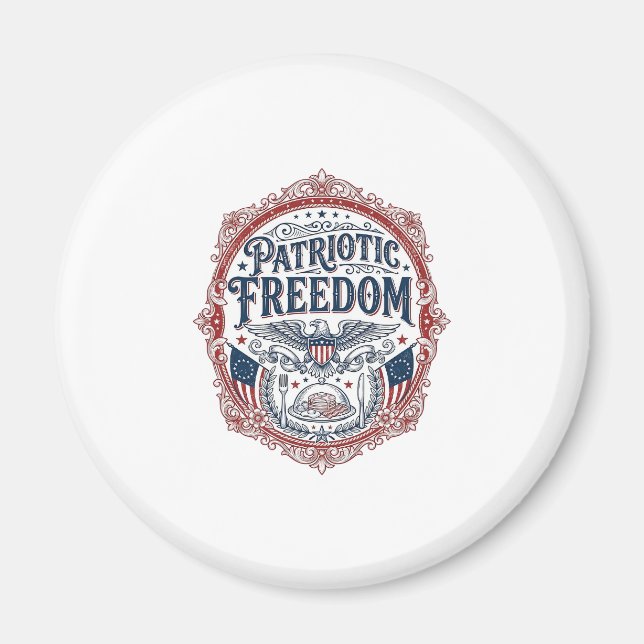 Patriotisk söndagsbrunch Vector Graphic Tee_1 Magnet (Framsidan)