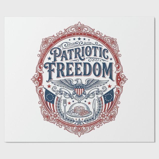 Patriotisk söndagsbrunch Vector Graphic Tee_1 Presentpapper (Platt)
