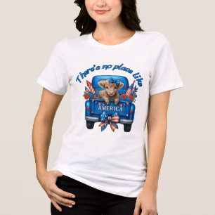 Patriotisk Söt Kalv Retro Lastbil USA T Shirt