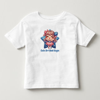 Patriotisk sötis – Baby Amerikansk Örn med Bow Gir T Shirt