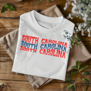 Patriotisk South Carolina röd och blå boho t-shirt