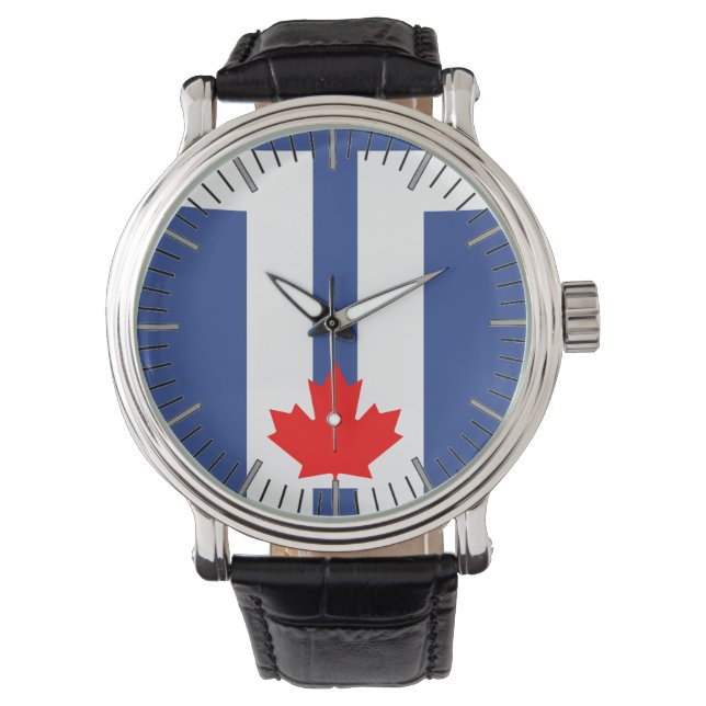 Patriotisk specialklocka med Torontos flagga Armbandsur (Framsida)