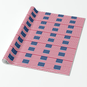 Patriotisk, speciell förpackning papper med USA:s Presentpapper