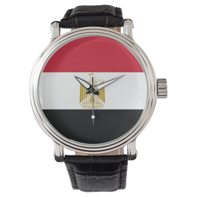 Patriotisk, speciell klocka med Flagga av Egypten (Framsida)