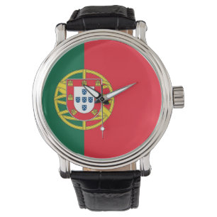 Patriotisk speciell klocka med flagga av Portugal