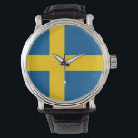 Patriotisk, speciell klocka med Flagga av Sverige<br><div class="desc">Elegant,  patriotisk handklocka med Flagga av Sverige. Den här produkten har sitt anpassade.</div>