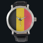 Patriotisk, speciell klocka med Flagga från Belgie<br><div class="desc">Lägg till ett litet belgiskt pride till er tillbehörssamling med vår exklusiv handklocka med flagga Belgien! Den här handklockan är mycket noggrant utformad och är mer än bara en tidtagningsanordning. Den är en firande i Belgiens rik- och kulturarv. Elegantens utformning visar tydligt den ikoniska belgiska flagga, skapar denna klocka ett...</div>