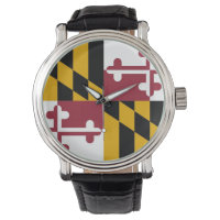 Patriotisk, speciell klocka med Flagga Maryland
