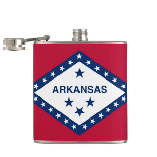 Patriotisk, speciell kolv med Arkansas Statlig fla Fickplunta