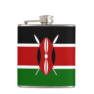 Patriotisk, speciell kolv med Flagga från Kenya Fickplunta