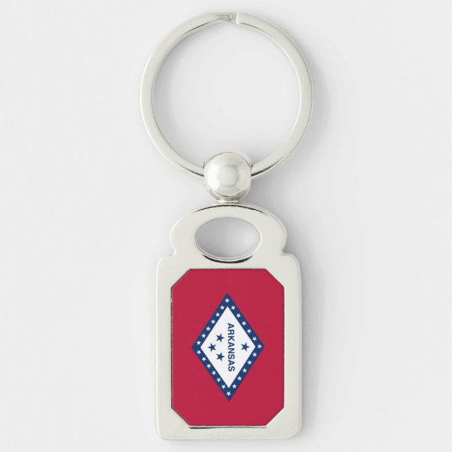 Patriotisk, speciell nyckelkedja med Flagga Arkans (Framsidan)