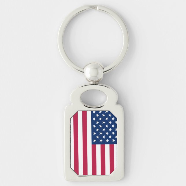 Patriotisk, speciell nyckelkedja med USA:s Flagga (Framsidan)