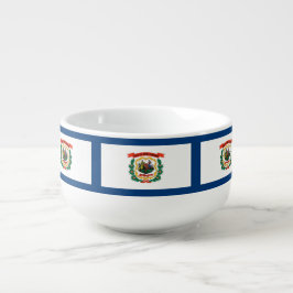 Patriotisk, speciell soppmug - Väster Virginia Fla Soppmugg