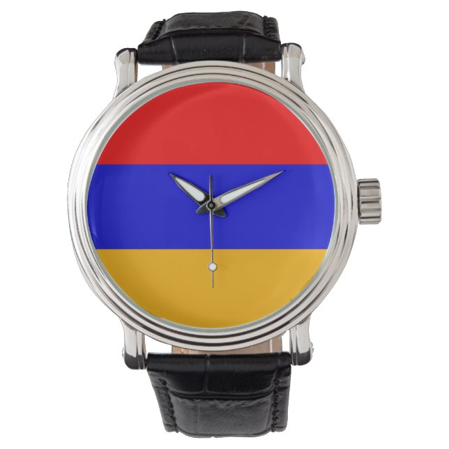 Patriotisk, speciell vakt med Flagga av Armenien Armbandsur (Framsida)