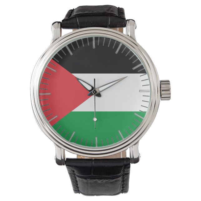 Patriotisk, speciell vakt med Flagga av Palestina Armbandsur (Framsida)