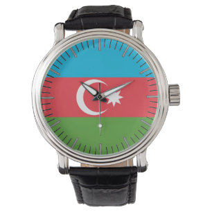 Patriotisk, speciell vakt med Flagga Azerbajdzjan Armbandsur