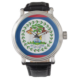 Patriotisk, speciell vakt med Flagga Belize Armbandsur