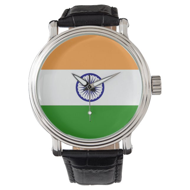 Patriotisk, speciell vakt med Flagga Indien Armbandsur (Framsida)