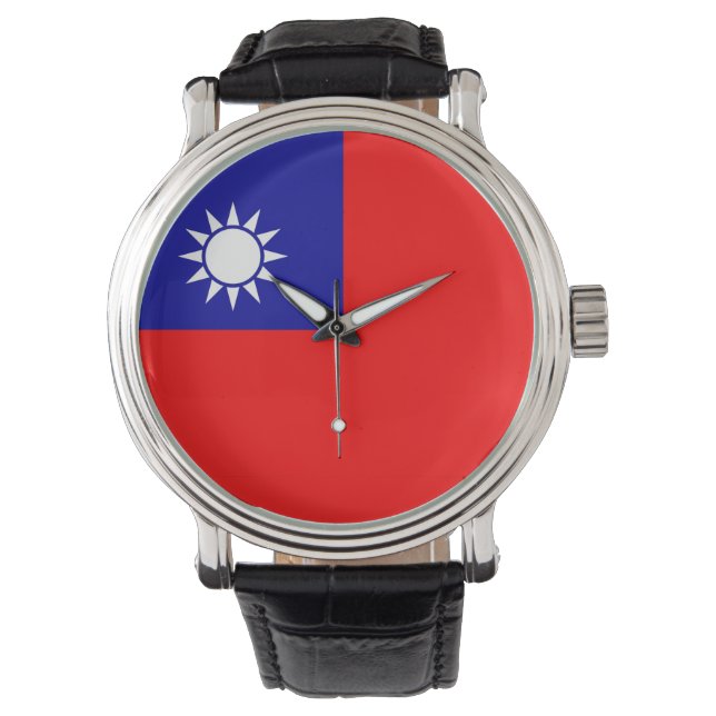 Patriotisk, speciell vakt med Flagga Taiwan Armbandsur (Framsida)