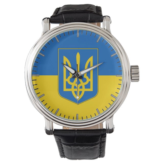 Patriotisk, speciell vakt med Flagga Ukraina Armbandsur (Framsida)