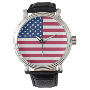 Patriotisk, speciell vakt med USA:s Flagga Armbandsur