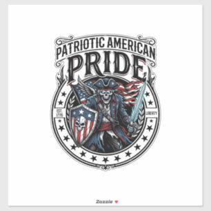 Patriotisk spök patriot skräck monster patriot 4 klistermärken